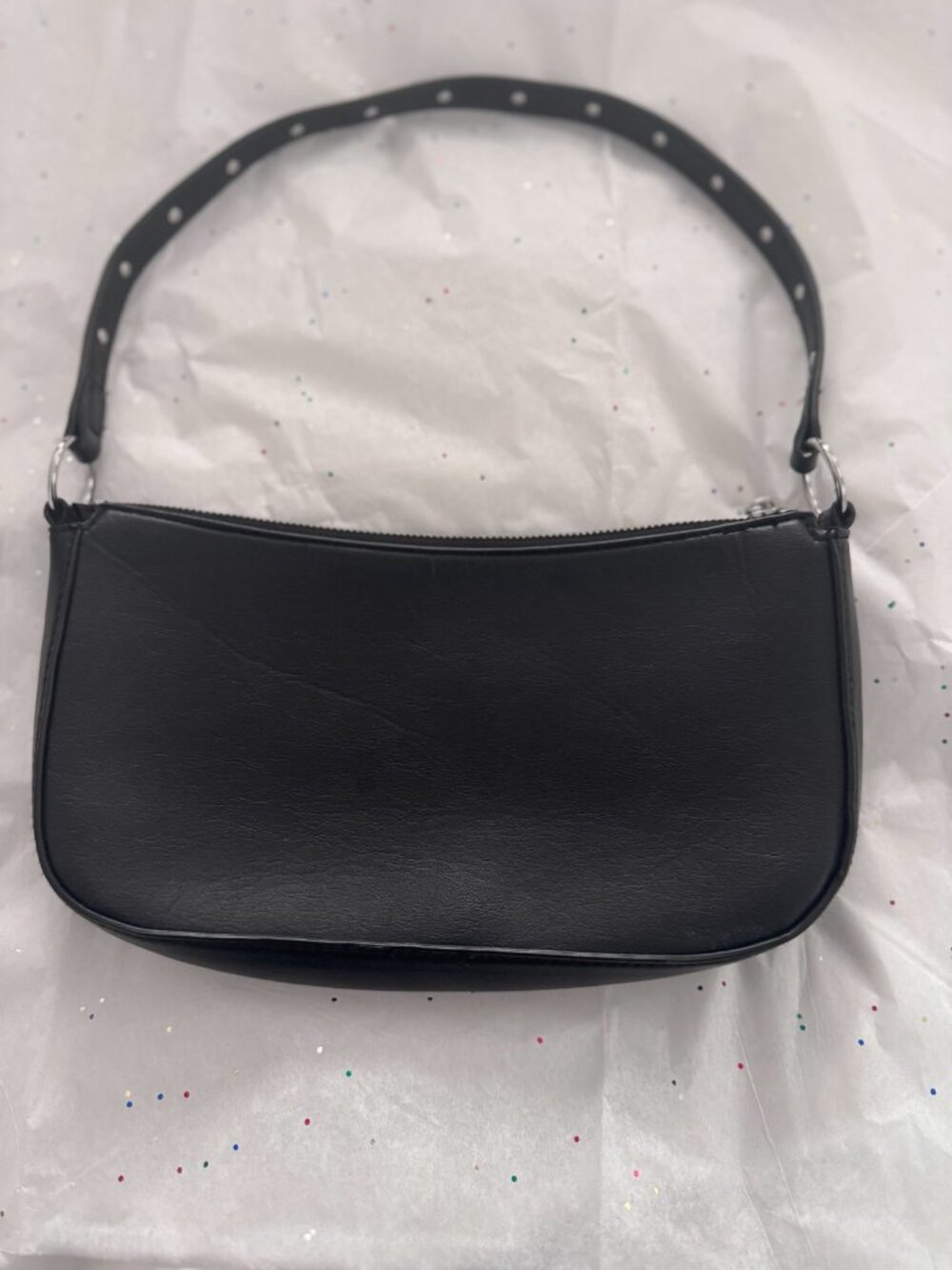 H&M Divided Black Studded Shoulder Bag Faux Leather - Picture 1 of 4